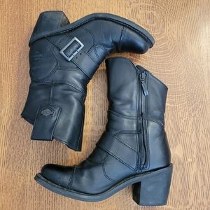 Harley Davidson Moto Boots - black leather